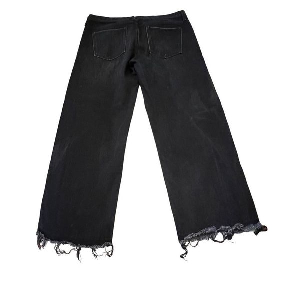 Simon Miller Black Mid-Rise Raw-Edge Wide-Leg Jeans Size 29 - Picture 8 of 9